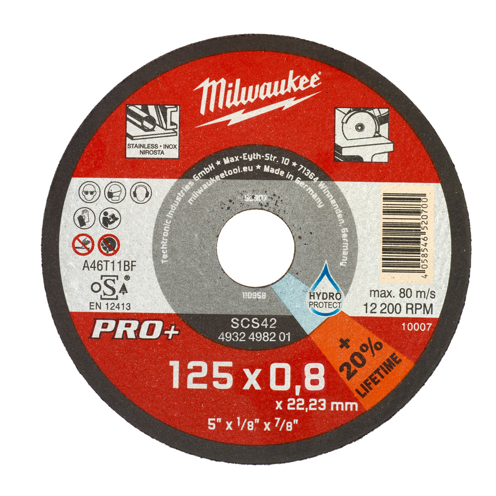 DISQUE À TRONÇONNER PRO+ 125 MM x 0,8 MM - MILWAUKEE - 4932498201