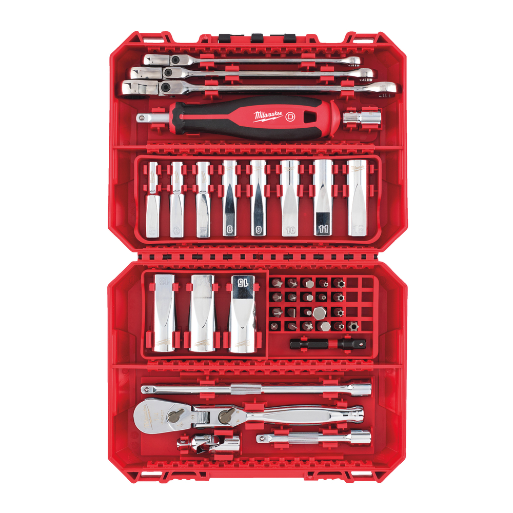 SET DE DOUILLE LONGUESUES & CLÉS MIXTES, CLIQUETS 42 PCS - MILWAUKEE - 4932498382