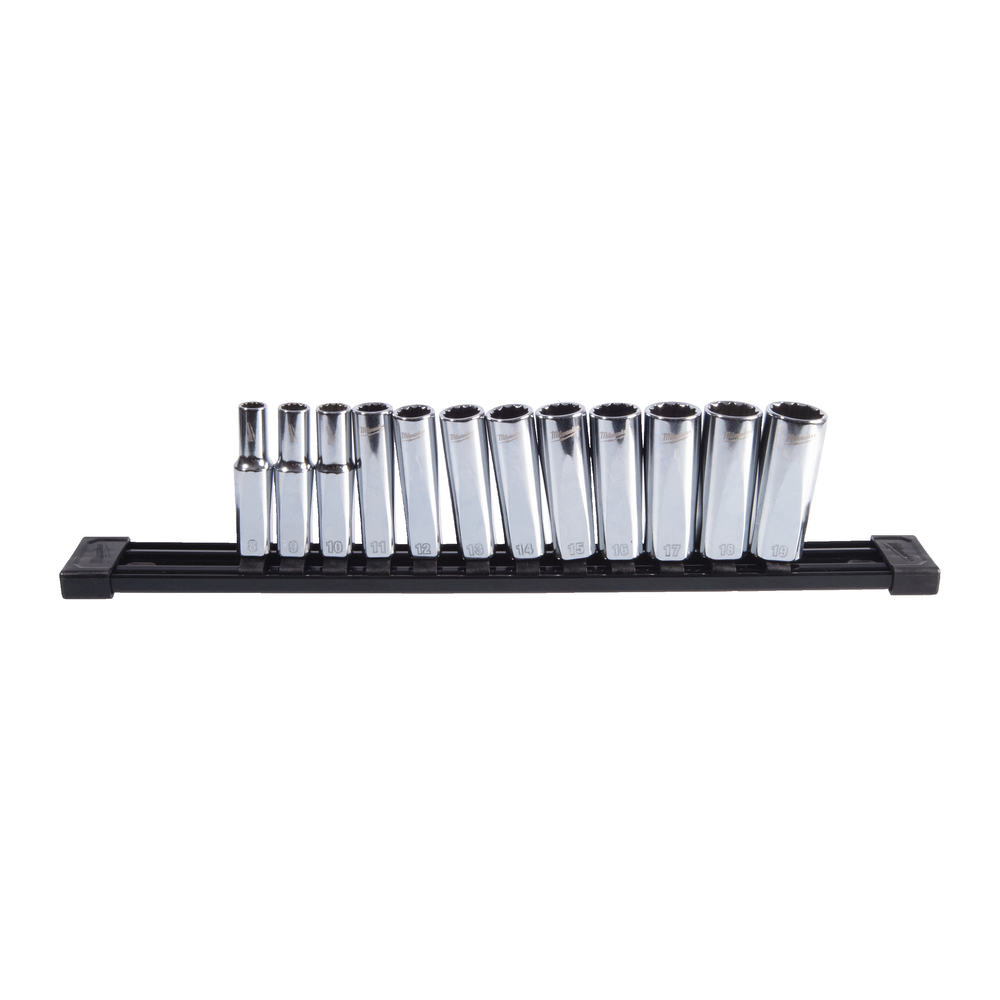 Set de douilles métrique profondes 12 pans carre 3/8