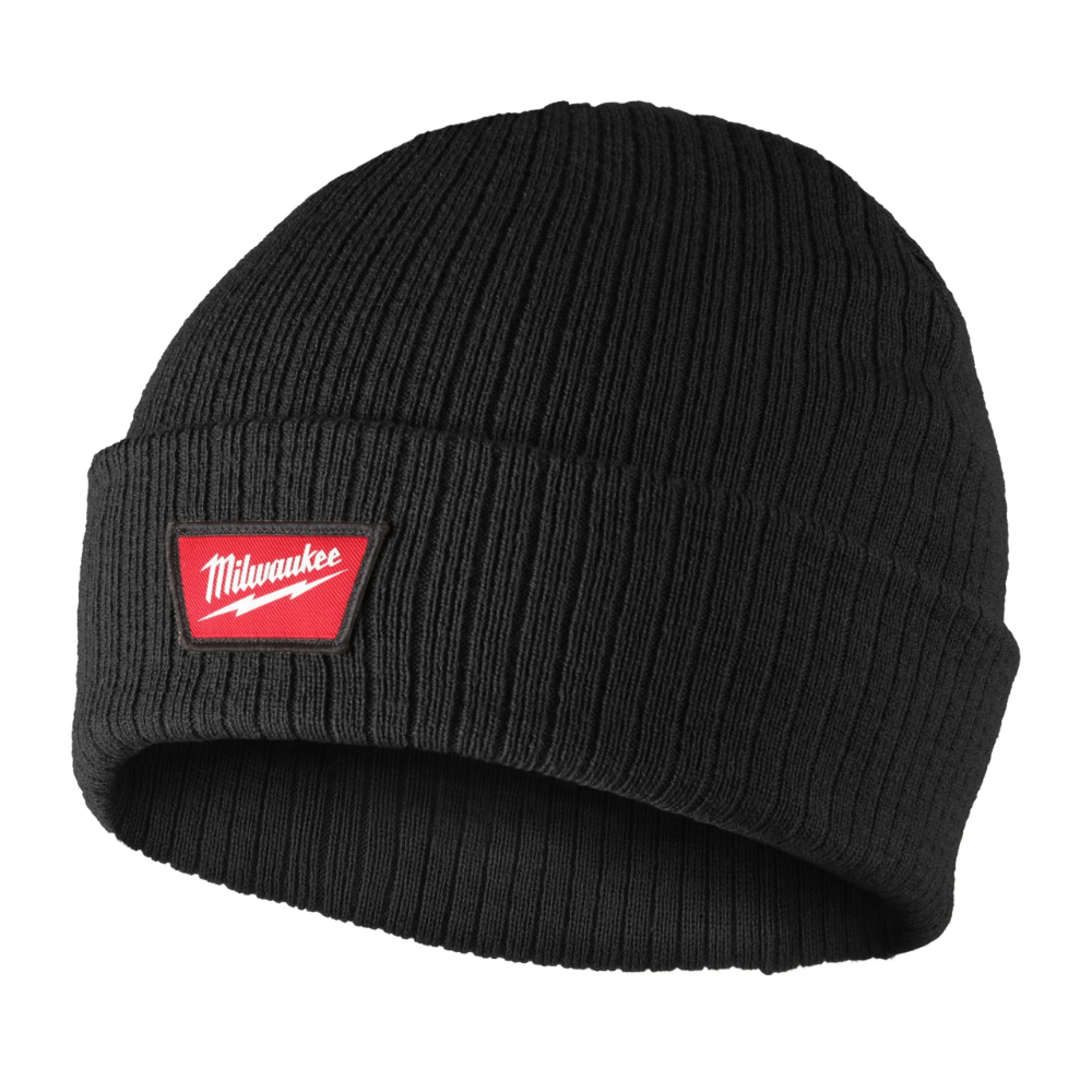 Bonnet à revers noir tricoté MILWAUKEE - 4932499381