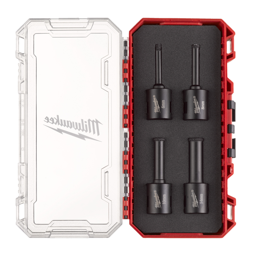 Set 4 forets diamants 6/8/10/14 mm MILWAUKEE - 4932500544