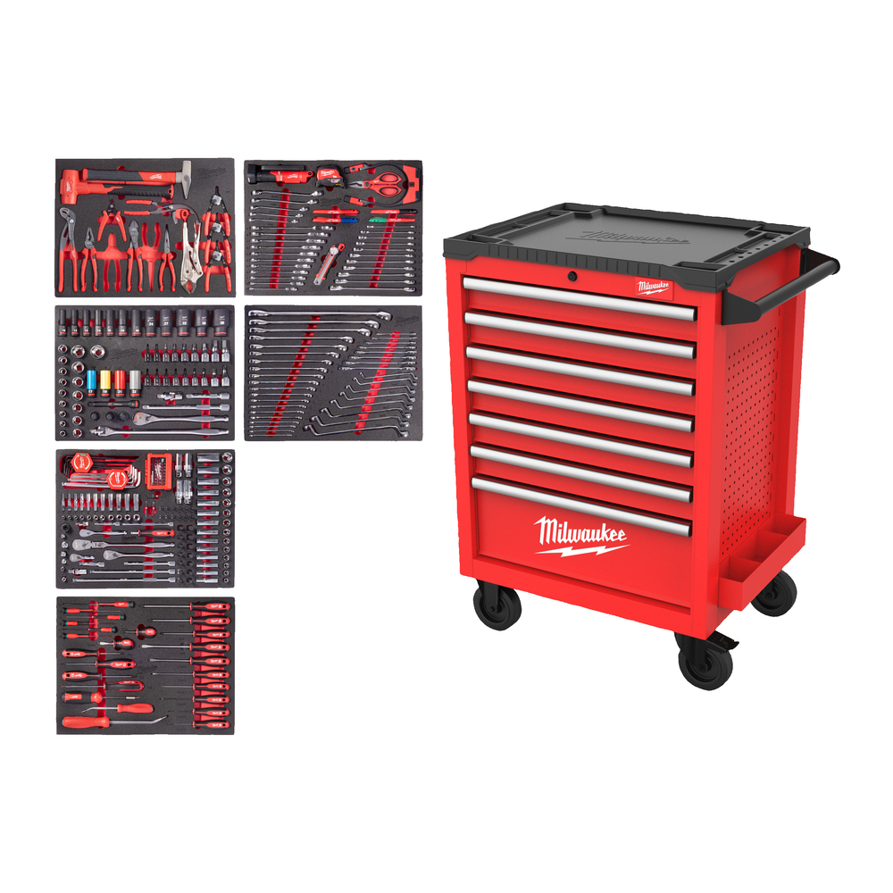 Servante équipée 69 cm Toolguard 332 outils MILWAUKEE - 4932500754