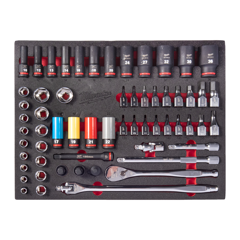 Module mousse pour set de douilles à choc et cliquet 1/2