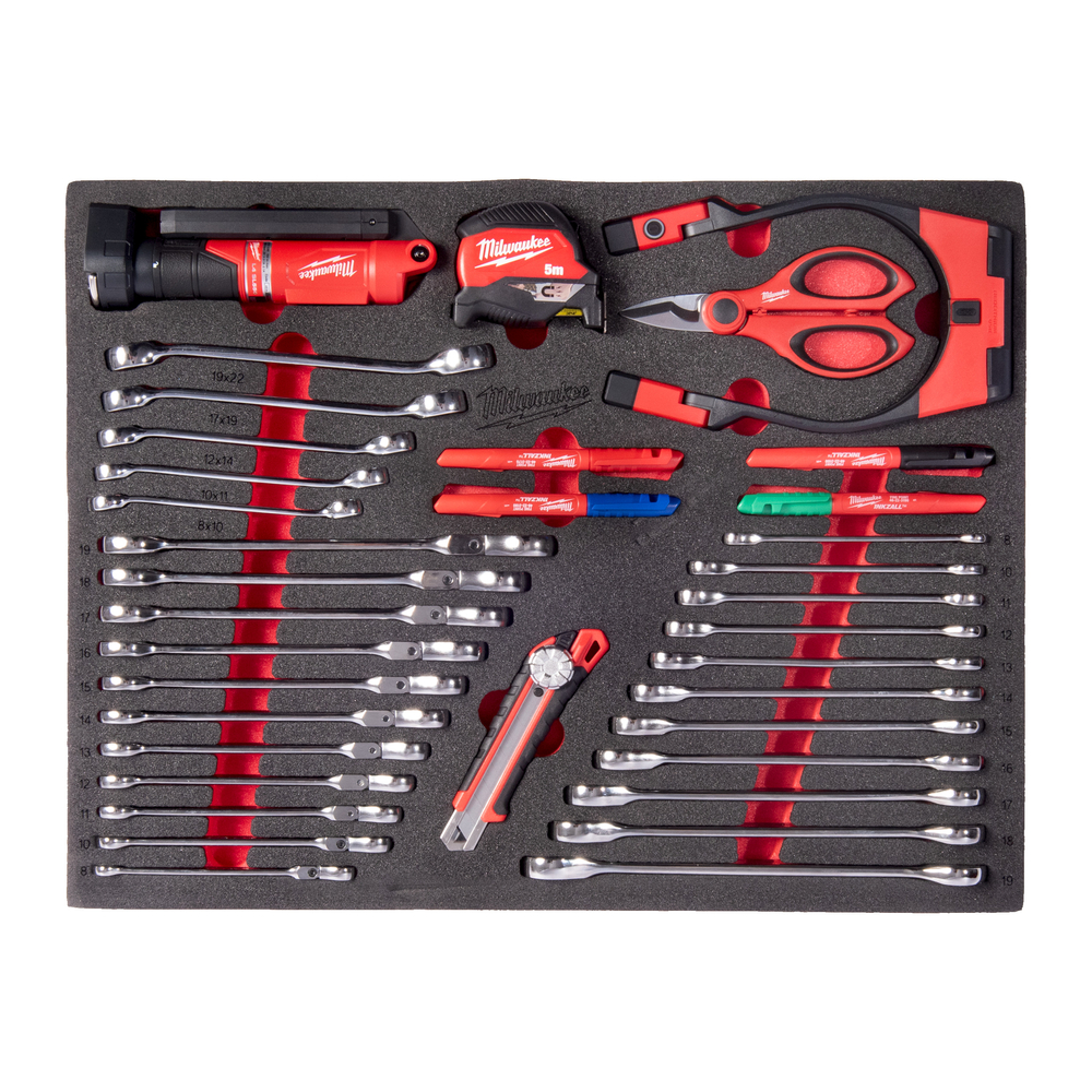 Module mousse pour set d’outils d’éclairage de coupe de mesure et de clés de 14 pièces MILWAUKEE - 4932500759