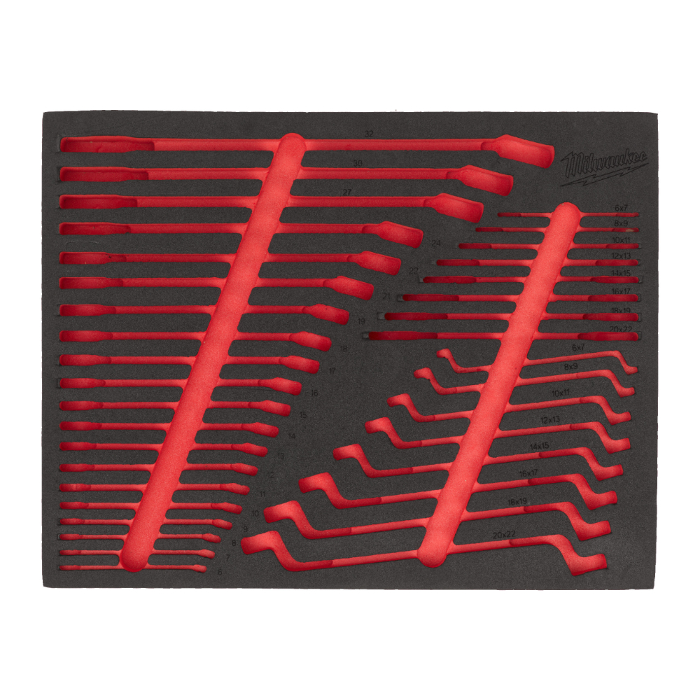 Module mousse vide pour jeu d’outils d’éclairage de coupe de mesure et de clés de 14 pièces MILWAUKEE - 4932500765