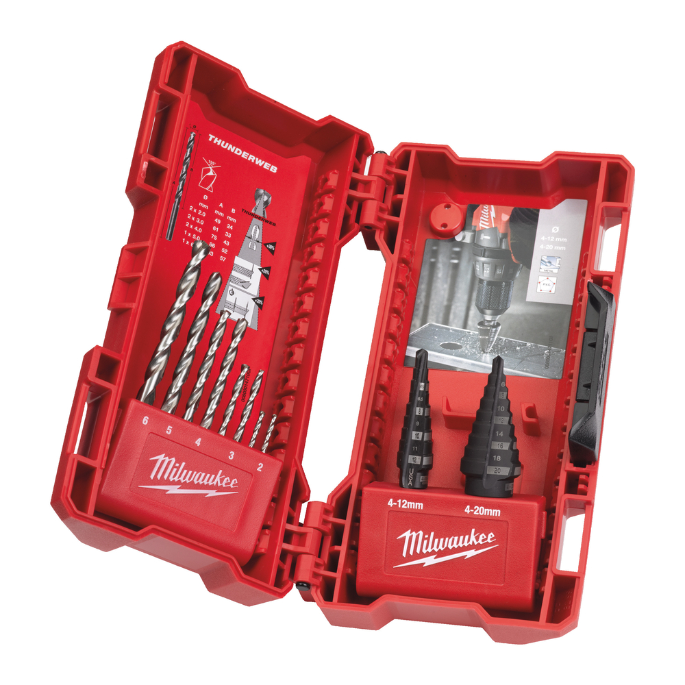 Set forets étagés + forets thw HSS-g Lot de 10 MILWAUKEE - 4932501119