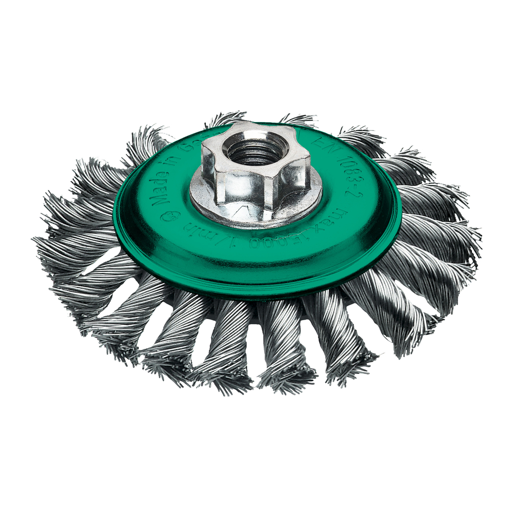 Brosse conique circulaire inox torsade M14 100x12 0,5 MILWAUKEE - 4932501745