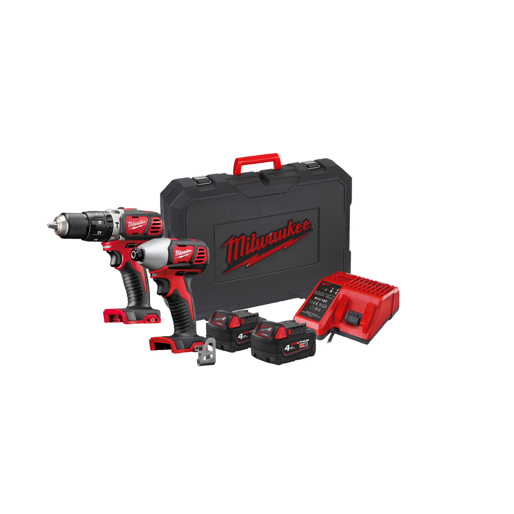 Pack 2 produits Perceuse + Visseuse 18V livré avec deux batteries et chargeur en coffret M18BPP2C-402C MILWAUKEE - 4933443552