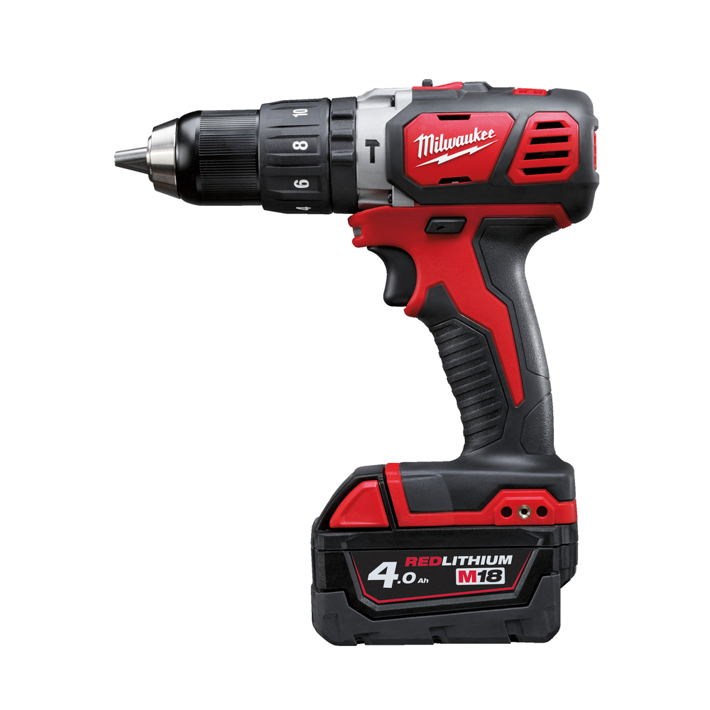 Perceuse à percussion MILWAUKEE sans fil 18 V 2 batteries 4 Ah et chargeur en coffret M18BPD402X - 4933446192