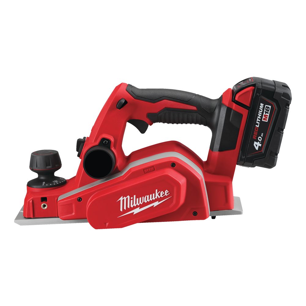Rabot MILWAUKEE 18V 4,0Ah 82mm livré avec 2 batteries et chargeur en coffret M18 BP-402C - 4933451114