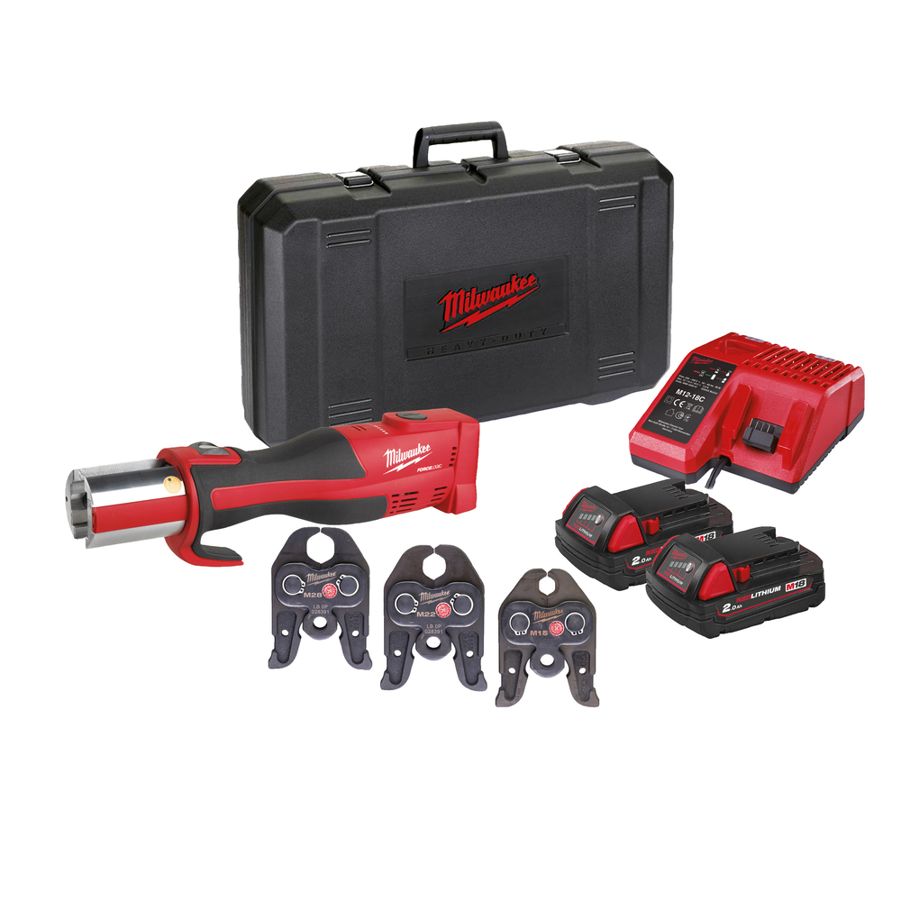 Sertisseuse MILWAUKEE 18v 2ah + 3 mâchoires profile m 15/22/28 mm 4933451133