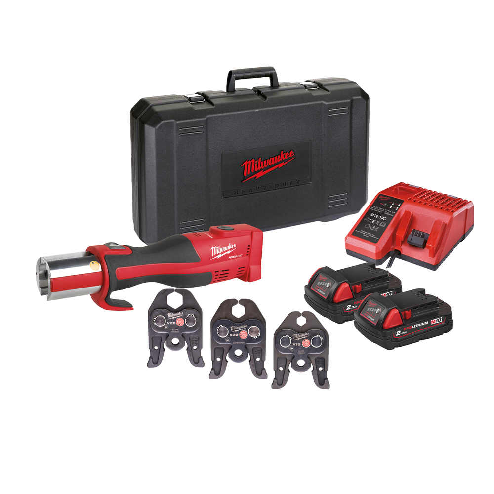 Sertisseuse brushless 18v, 2ah + 3 mâchoires profile v (15/22/28 mm) MILWAUKEE - 4933451134