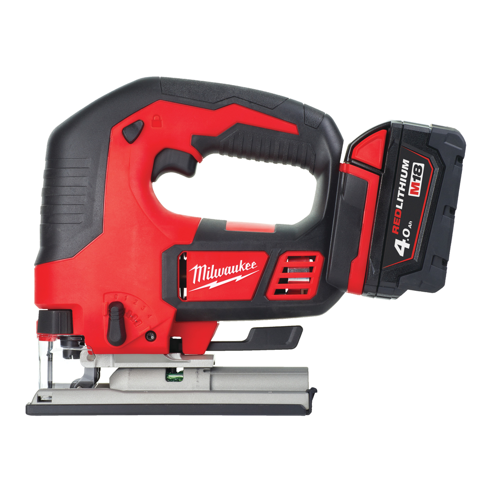 Scie Sauteuse MILWAUKEE 18 V 4 Ah livrée avec deux batteries et chargeur en coffret M18 BJS-402C - 4933451389