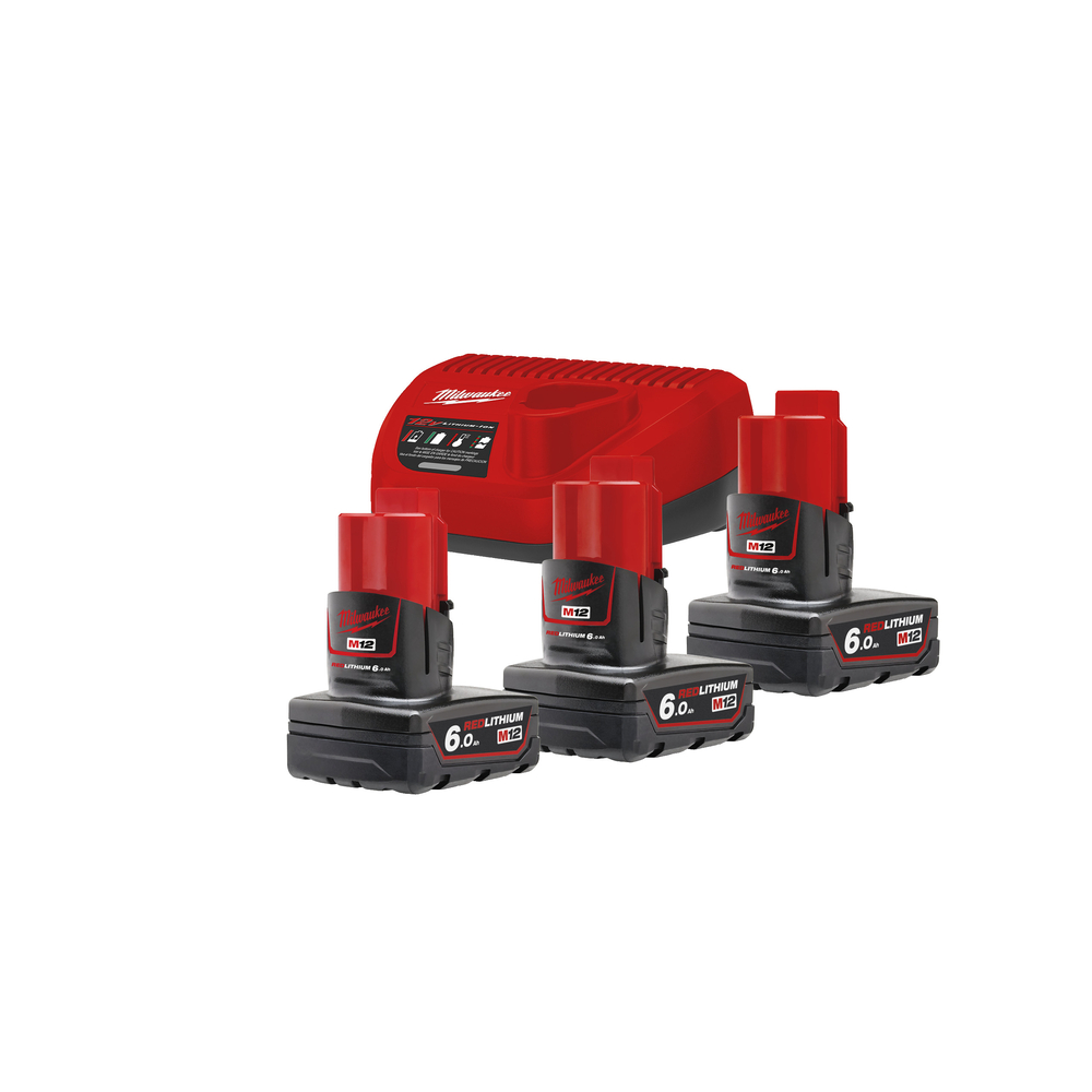 Pack NRJ 12V, 6,0 Ah Red Lithium, système M12 MILWAUKEE M12NRG-603 - 4933459208