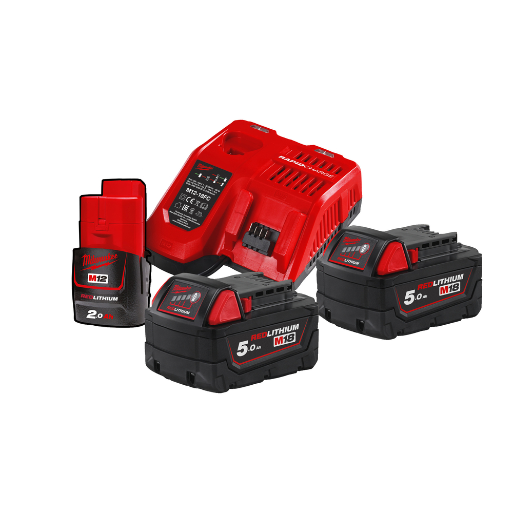 Pack Energie MILWAUKEE 2 batteries 5 Ah M18 NRG 502 + 1 batterie M12 2 Ah 4933459217