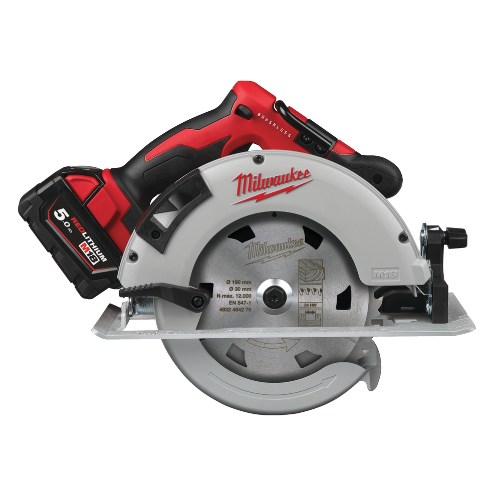 Scie Circulaire MILWAUKEE FUEL 18V 5Ah M18 CS66-502X avec deux batteries - 4933464590