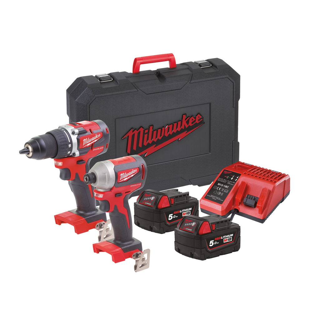 PACK 2 produits perceuse + visseuse 18V MILWAUKEE M18 CBLPP2B-502C - 4933464718
