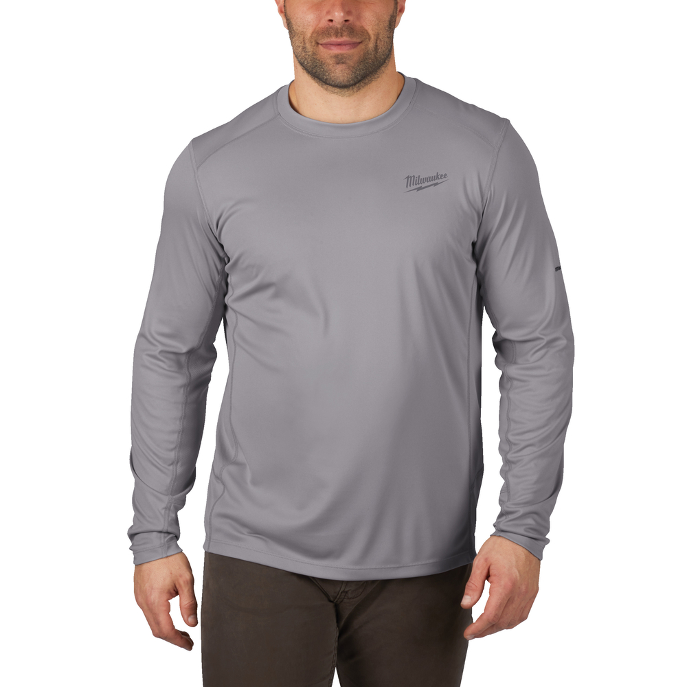 T-shirt respirant été manches longues gris - taille MILWAUKEE
