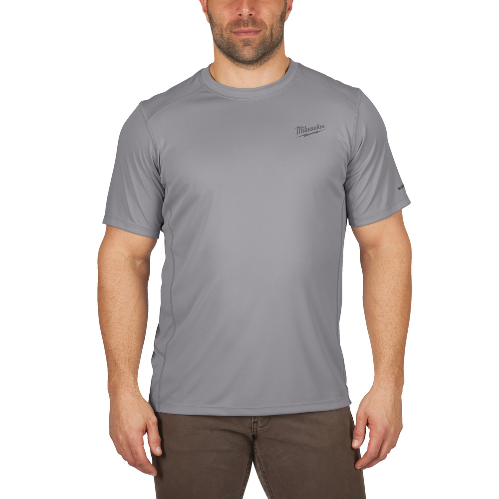 T-shirt respirant été manches courtes gris - taille MILWAUKEE