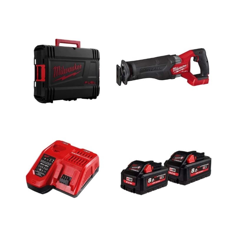 SCIE SABRE SAWZALL M18 MILWAUKEE - 2 BATTERIES 5AH + CHARGEUR - 4933478291