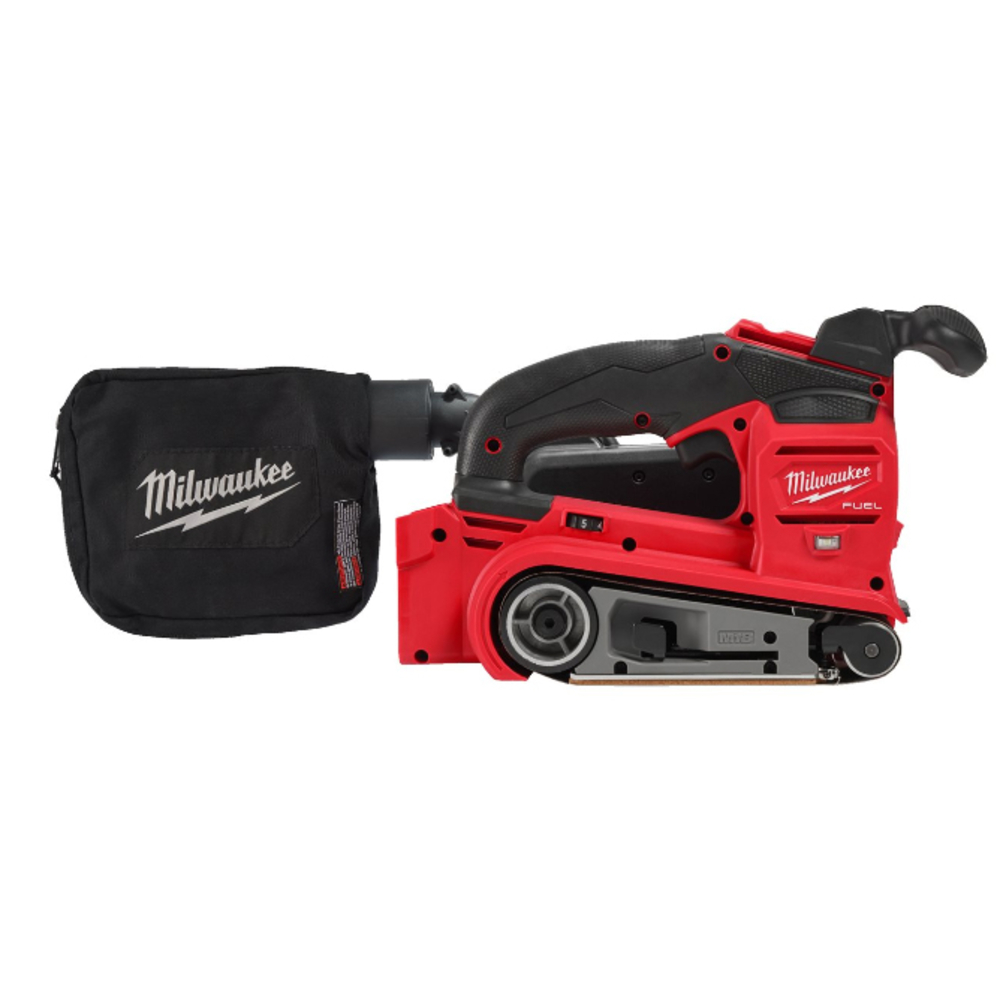 Ponceuse à bande 75mm, 18V, 5.5Ah - HD Box, bande abrasive de rechange, 2 batteries M18 HB55, 1 chargeur M12-18 FC MILWAUKEE - 4933479615