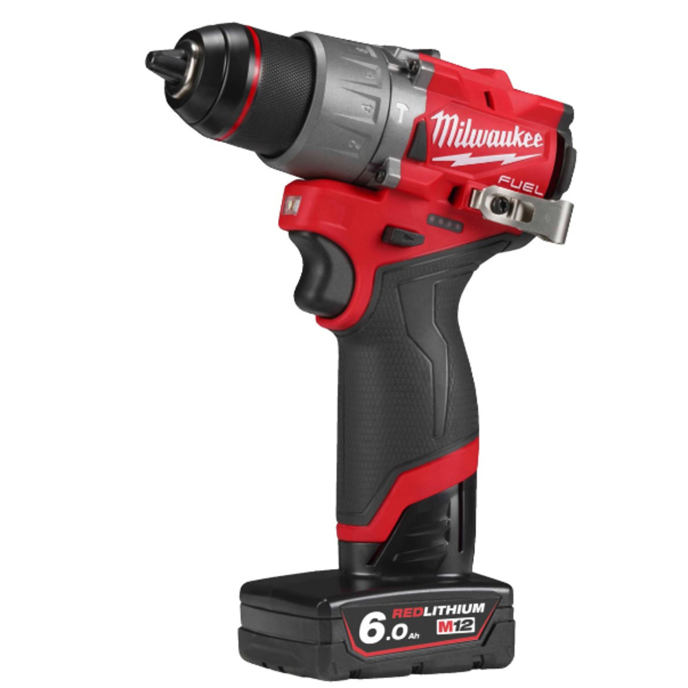 Perceuse à perCUssion FUEL 13mm, 12V, 6,0 Ah, 40 Nm - HD box 2 batteries 12 V - 6,0 Ah Red Li-Ion, chargeur C12C MILWAUKEE - 4933479870