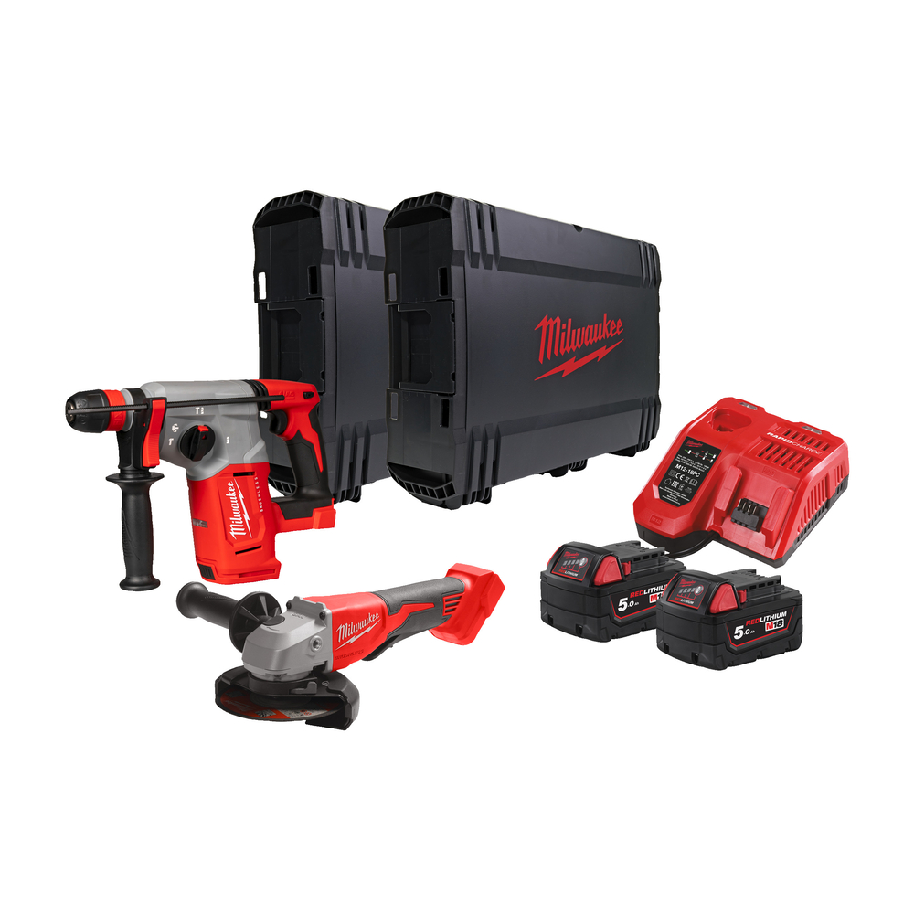 Pack Perforateur + Meuleuse 18V M18 avec batteries BLPP2G-502X MILWAUKEE - 4933498575