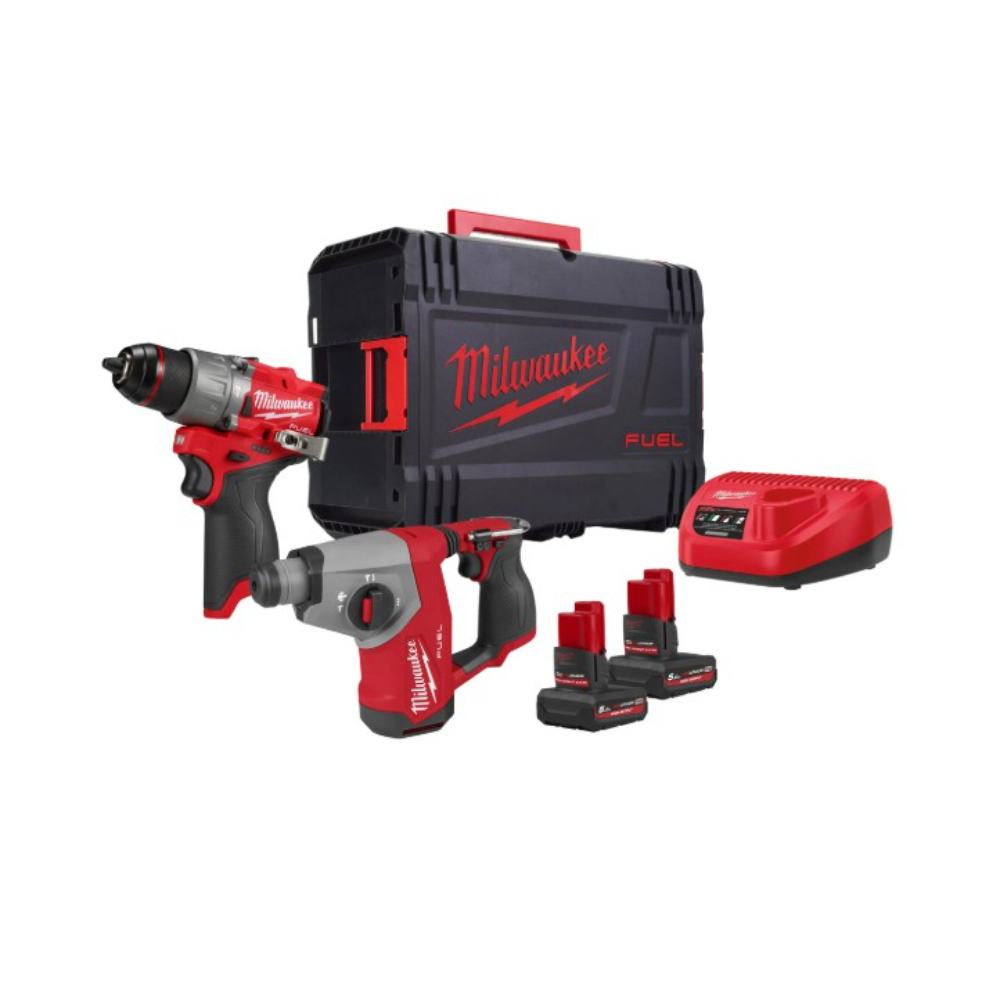 Pack perceuse à percussion et perforateur M12 Fuel + 2 batteries MILWAUKEE - 4933500138