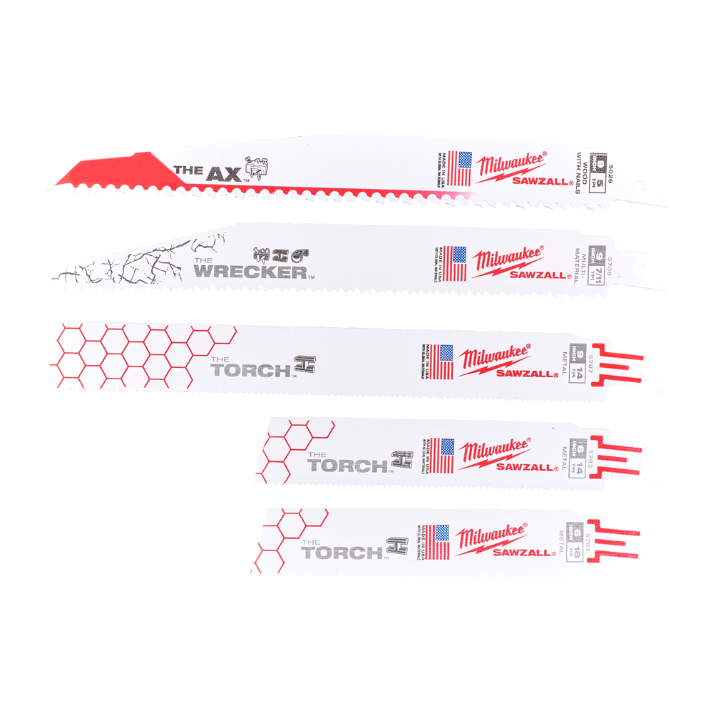 Set 5 lames de scies sabres MILWAUKEE - 49472205
