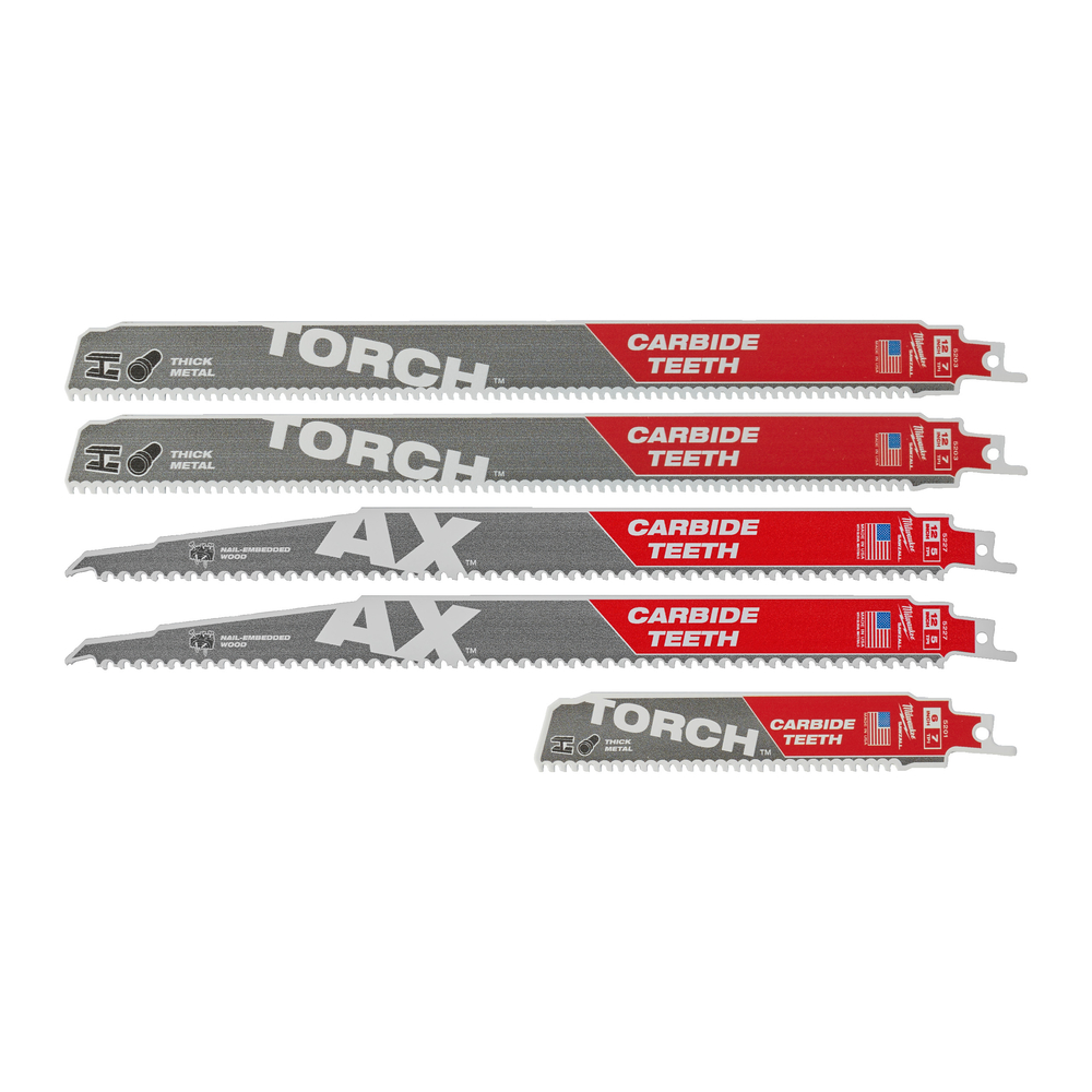 Set 5 lames de scies sabres MILWAUKEE - 49472206