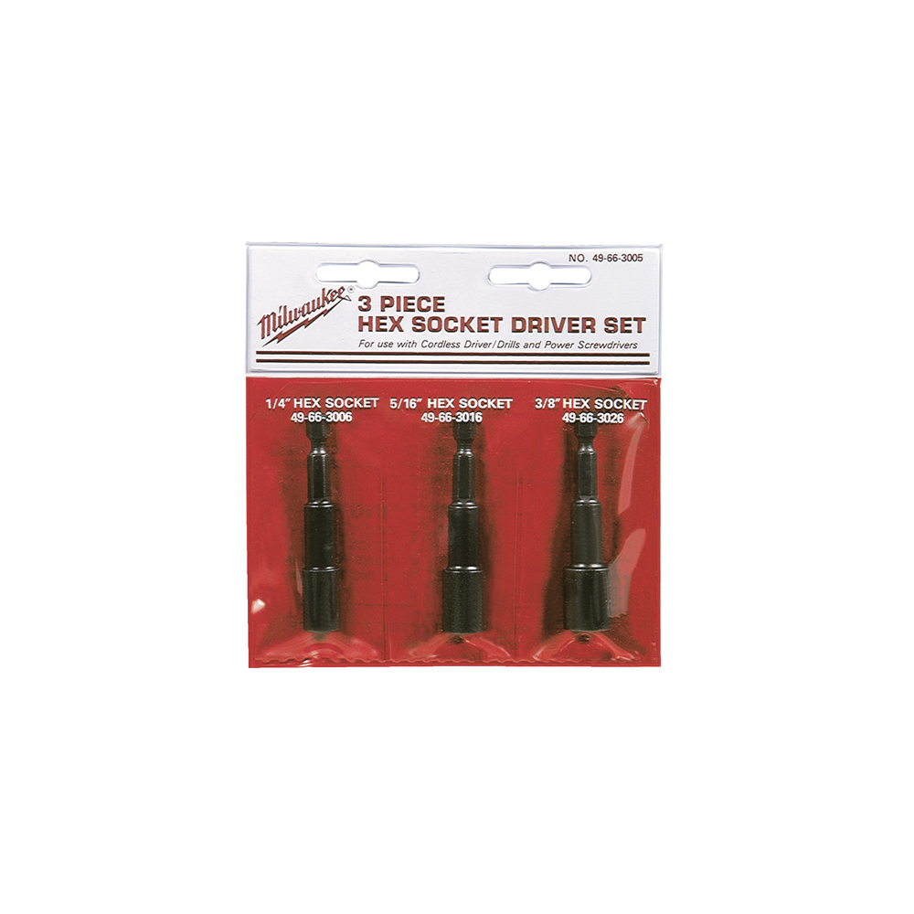 SET 3 DOUILLES, 6, 8, 10 mm - MILWAUKEE ACCESSOIRES - 49663004