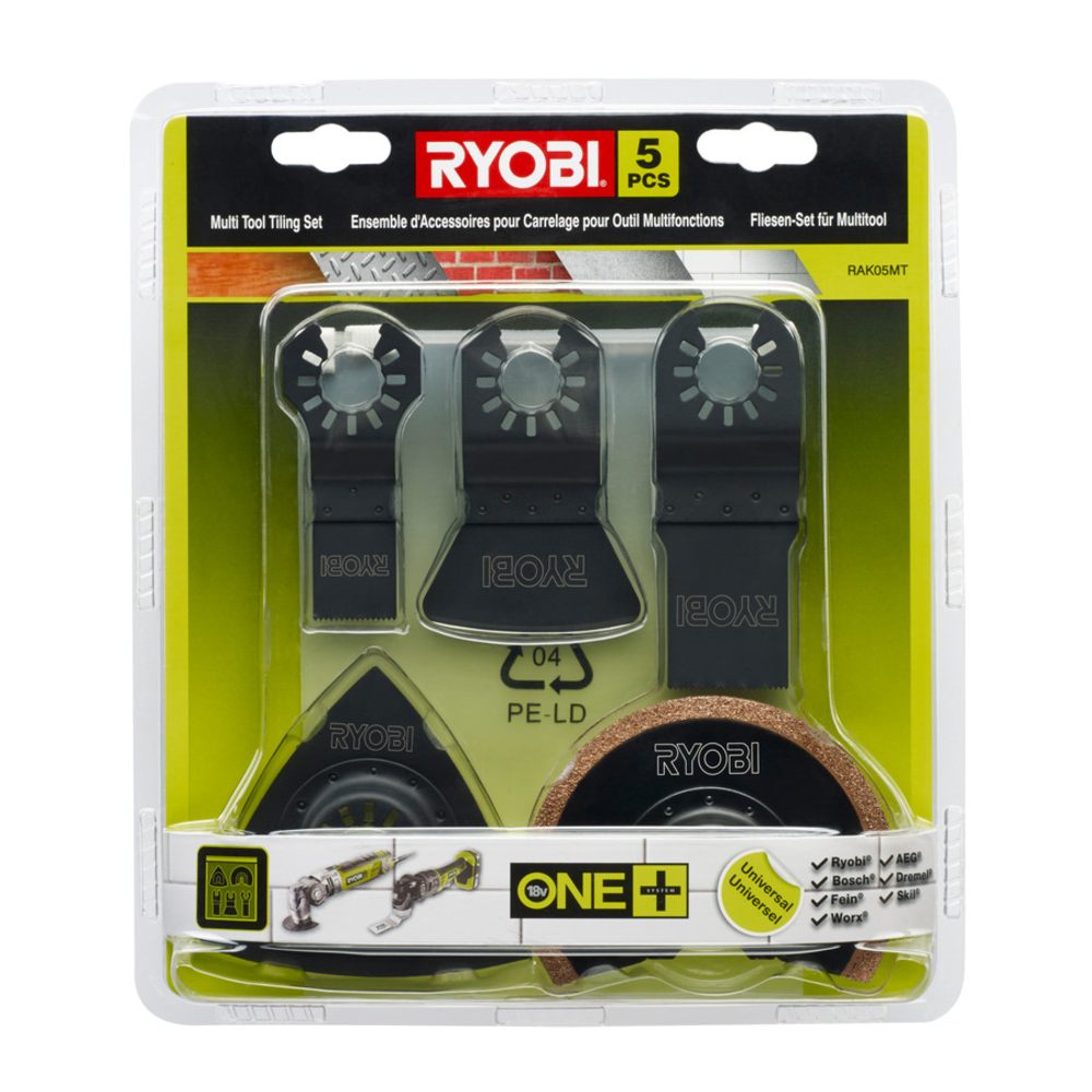 Kit spécial carrelage 5 pièces Multitool (fixation universelle sans outil) RYOBI RAK05MT - 5132002787