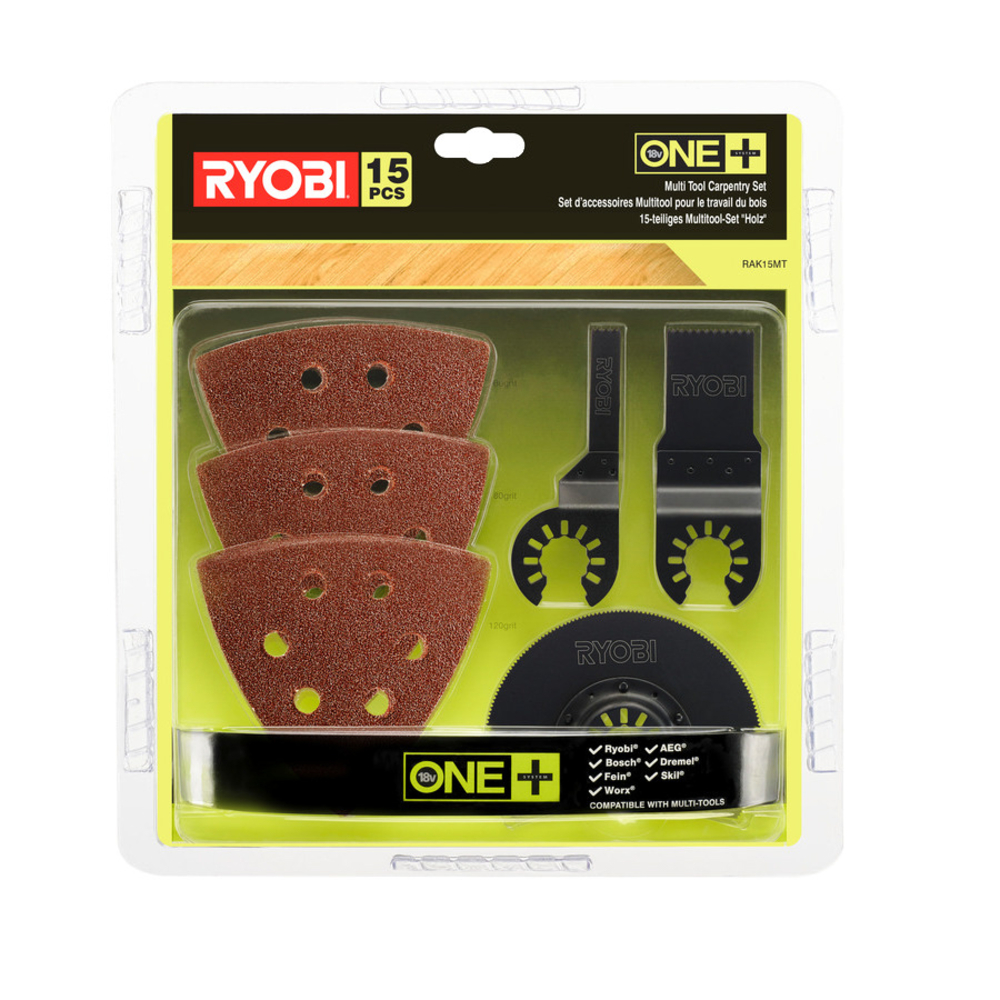 Kit d'accessoires Multitool pour le travail du bois - 15 pièces RYOBI RAK15MT - 5132002809