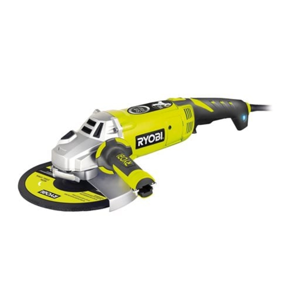 Meuleuse d'angle 2 000 W RYOBI diam. 230 mm - 6 600 tr/min - poignée arrière orientable 180° - 5133002193