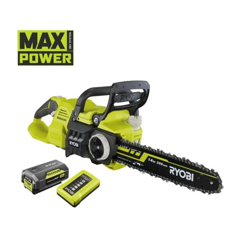 Tronçonneuse Ryobi 36V MAX POWER brushless 35 cm (1 x 5,0 Ah) - 5133004596