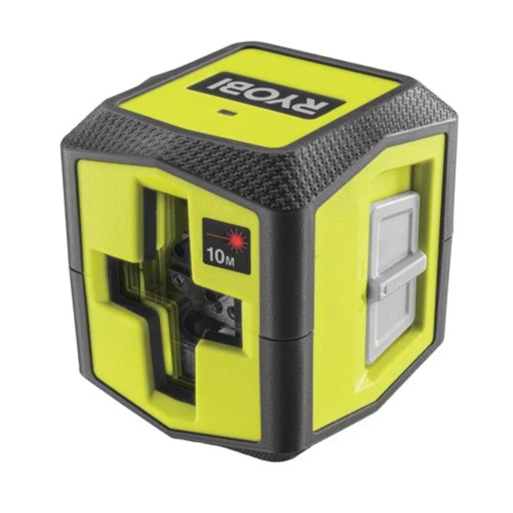 Laser croix rouge - portée 10 m - précision +/- 0,5 mm - Livré avec une pince de fixation et 2 piles RYOBI - 5133004863