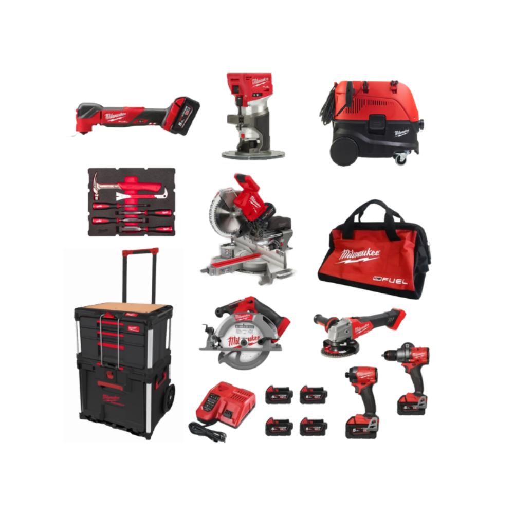 PACK 8 MACHINES MENUISIER M18 FUEL MILWAUKEE + PACKOUT
