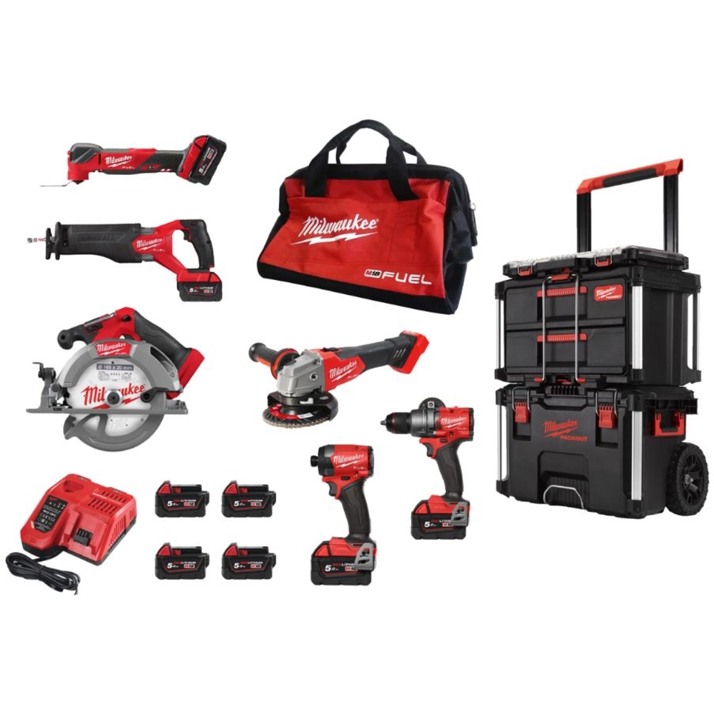 Pack 6 machines MILWAUKEE PACKOUT 18V FUEL M18 FPP6HF-504B