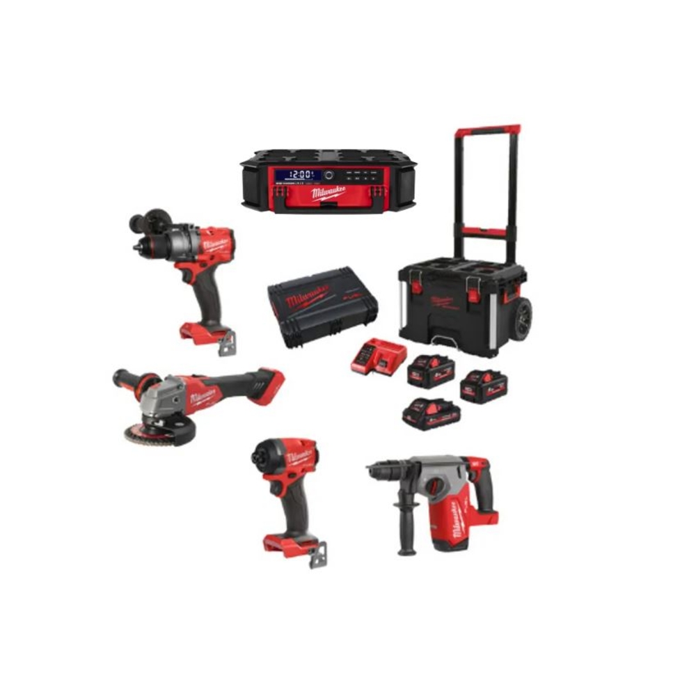 Powerpack 4 outils MILWAUKEE M18 FPP4AE-533P + radio Packout