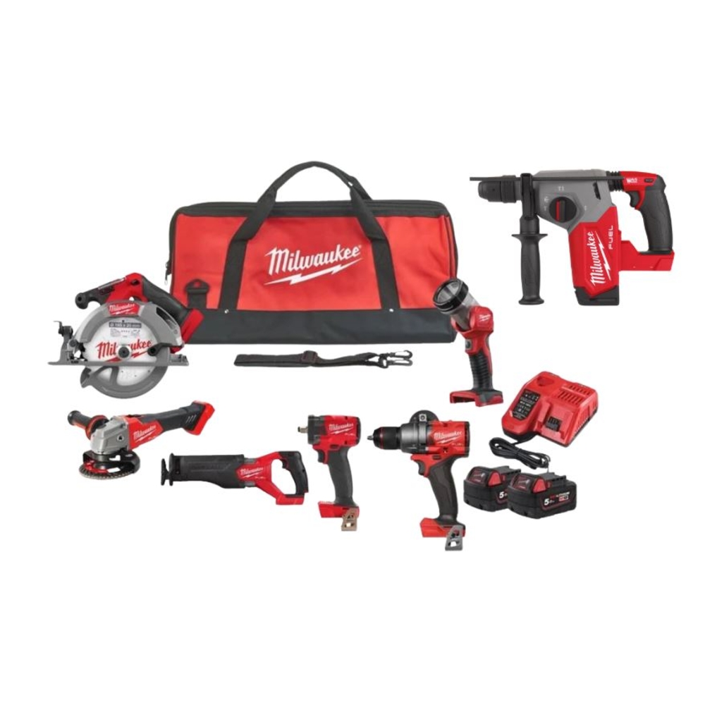 PACK 7 MACHINES MILWAUKEE 18V FUEL M18 AVEC BATTERIE ET CHARGEUR