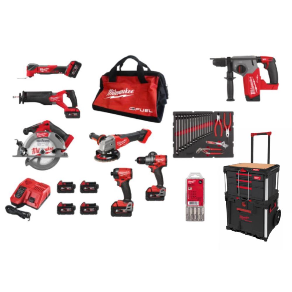 PACK MILWAUKEE 7 MACHINES M18 FUEL PACKOUT + OUTILS A MAIN