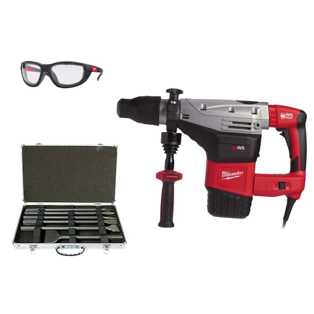 Pack Perfo burineur 7kg MILWAUKEE 11,9J K750S SDS MAX avec coffret burinage et lunettes