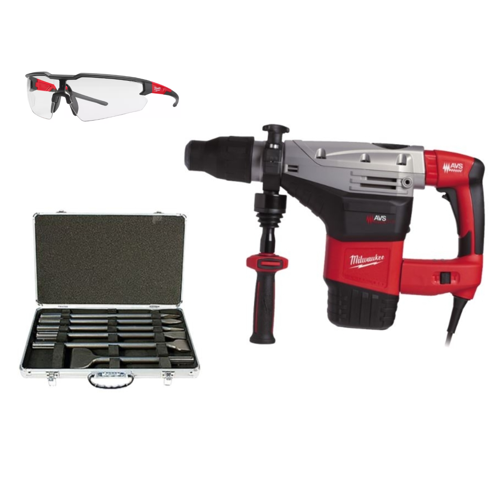 Pack Perfo burineur 7kg MILWAUKEE 11,9J K750S SDS MAX avec coffret burinage et lunettes
