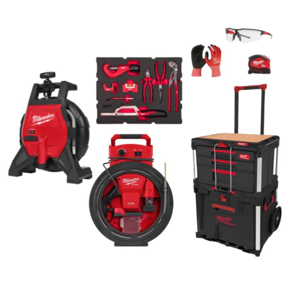 PACK MILWAUKEE M12 PLOMBIER INTERVENTION CAMERA + DEBOUCHEUR + PACKOUT