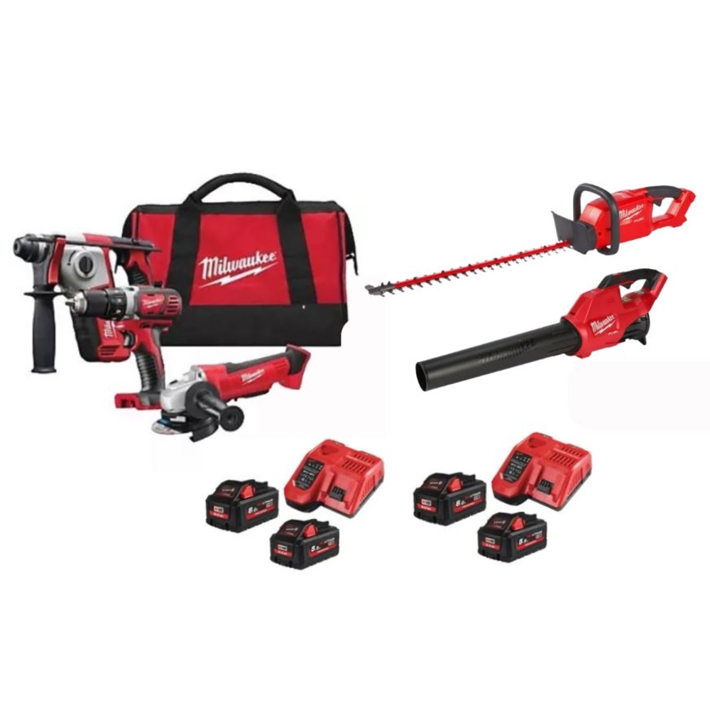 Pack MILWAUKEE batiment et jardin M18 BLPP3C-502 batterie et chargeur