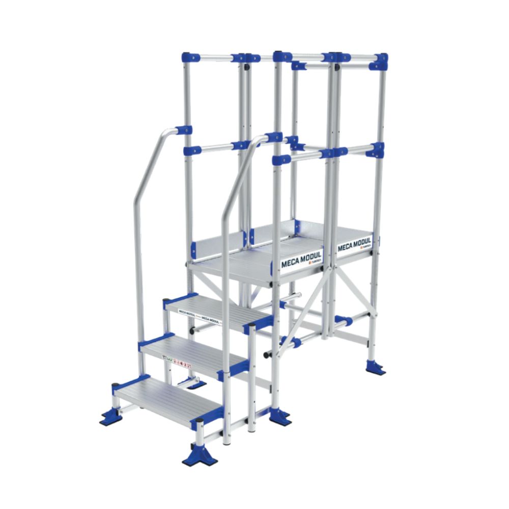 MECA MODUL Plateforme 4 marches lg 2m - 3 GC - 2 Rampes - TUBESCA COMABI - 02380414