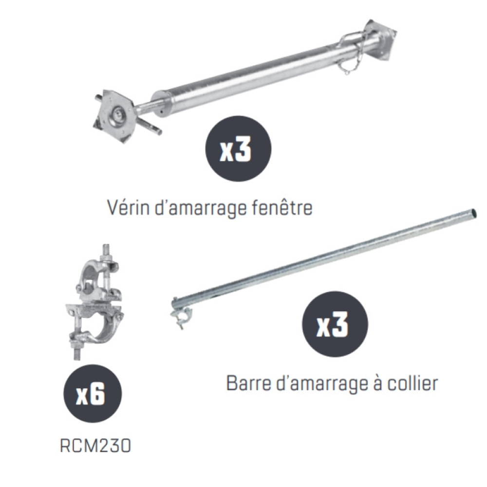 Lot de 3 amarrages vérin TUBESCA COMABI - 04000163