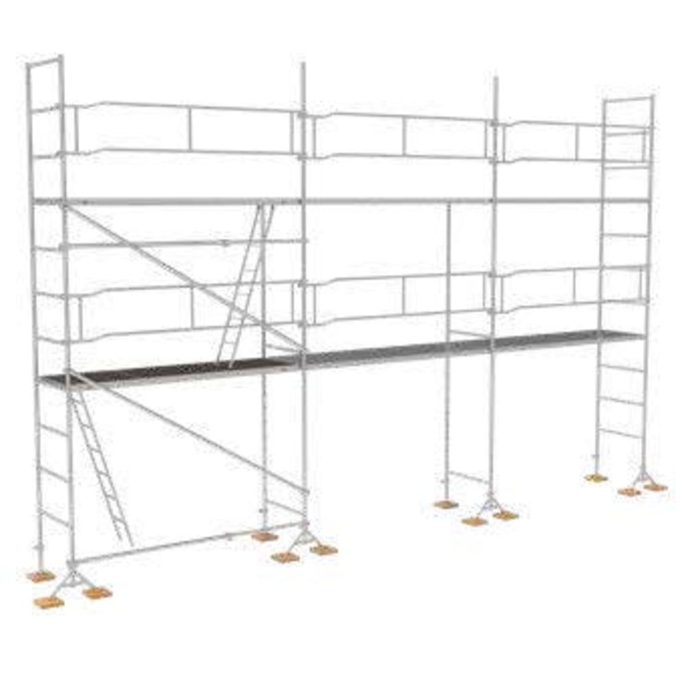 Echafaudage ACIER fixe M49 60 m² PRIMO PLUS structure + planchers acier + accès - TUBESCA - 0P000165
