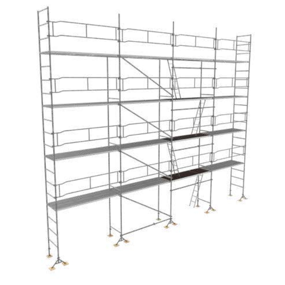 Echafaudage ACIER fixe M49 130 m² EXPERT PLUS structure + planchers acier + accès - TUBESCA - 0P000535