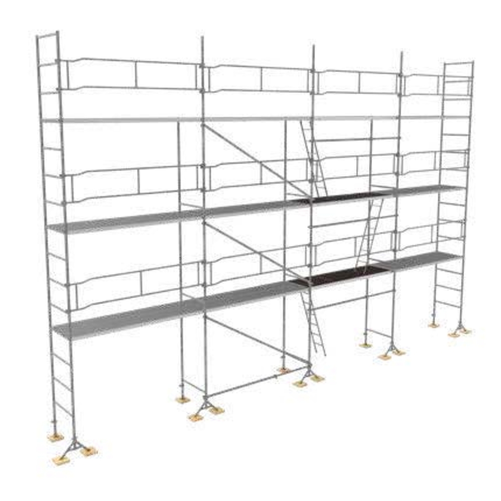 Echafaudage ACIER fixe M49 104 m² MASTER PLUS  structure + planchers acier + accès - TUBESCA - 0P000968